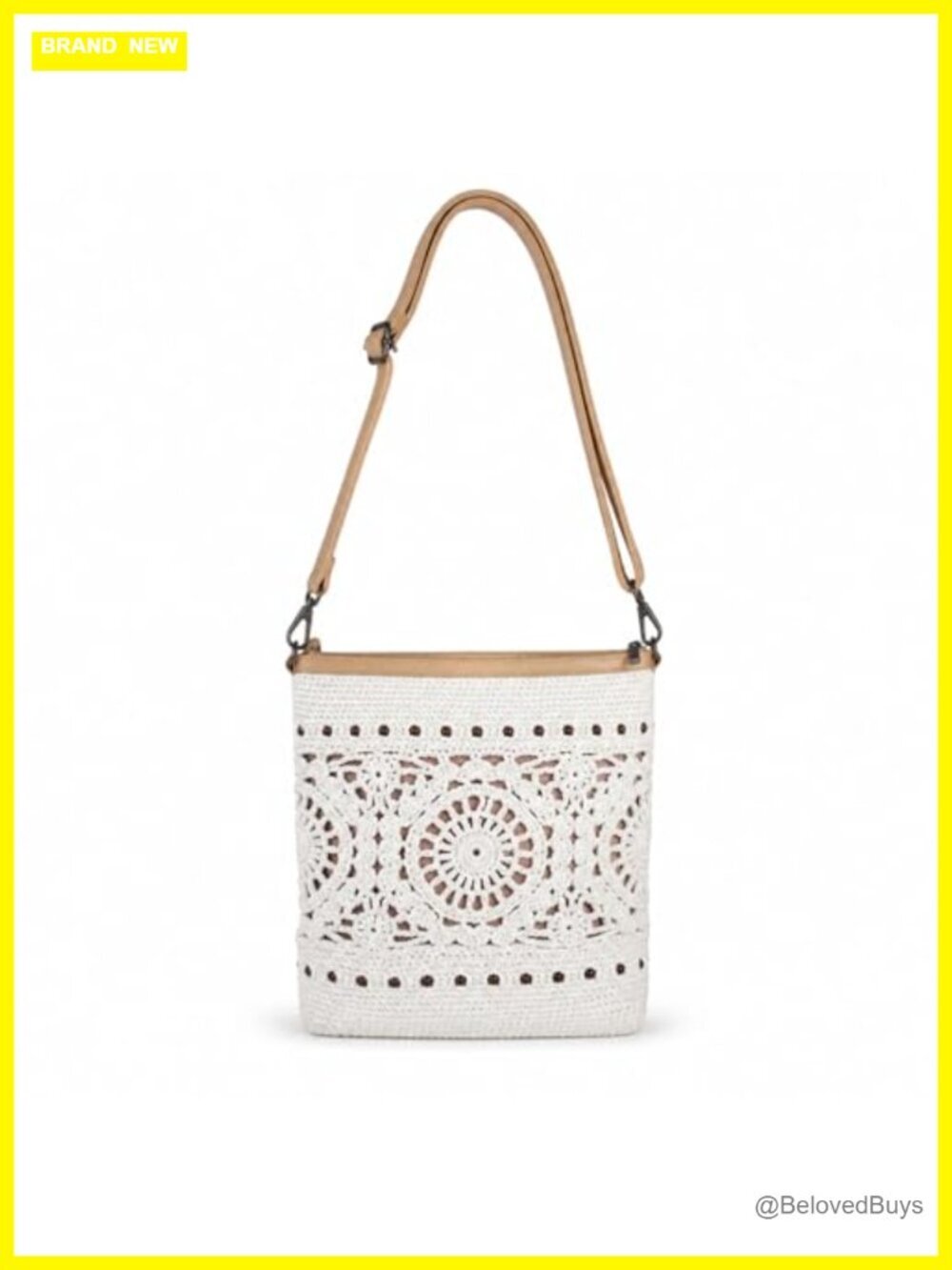 Handmade Crochet Crossbody Bag with Adjustable Strap